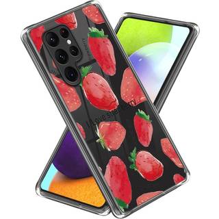 Samsung Galaxy S24 Ultra Fleksibelt Plastik Bagside Cover m. Motiv - Jordbær