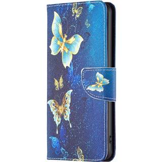 OnePlus 12 Cover m. Pung i Læder - Gyldne Sommerfugle