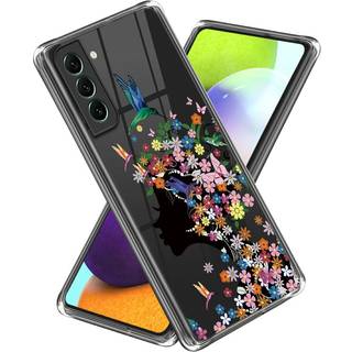 Samsung Galaxy S24 Plastik Transparent Bagside Cover m. Motiv - Blomster Kvinde