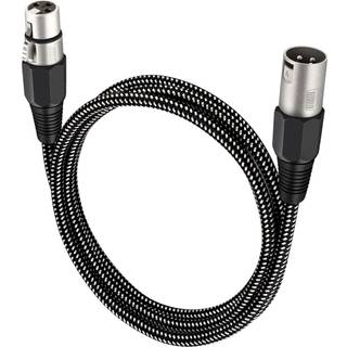 Kinxiyu XLR -kabel 20 ft 3 pin Nylong Flettet afbalanceret XLR Mand til XLR Kvindelige mikrofon DMX Patch -ledninger (Pure Copper Dirigatorer)