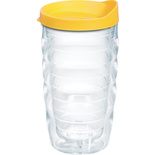 Tervis clear & farverig l?g lavet i USA dobbeltv?gget isoleret tumbler rejsekop holder drinks koldt og varmt 10 oz b?lget gult l?g
