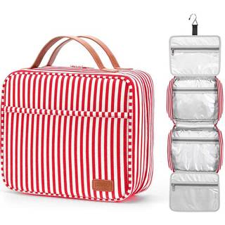 Bosidu h?ngende rejse toiletartikler stor kapacitet kosmetisk rejse toiletartikler til kvinder med 4 rum & 1 robust krog perfekt til rejse/daglig