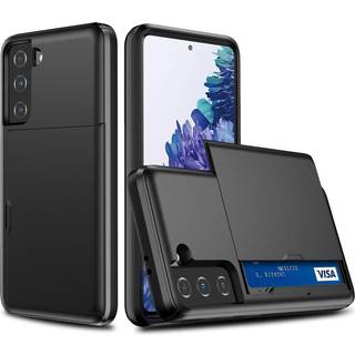 Samsung Galaxy S21+ (Plus) Hybrid Håndværker Cover m. Kortholder - Sort