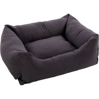 Hundeseng Panama rektangulær Mørk grå med aftageligt betræk, størrelse 120×95×37 cm