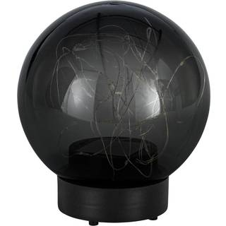 Outlet: Solcelle LED Kugle Lampe Ø15, IP44 Med Lyskæde - Røgfarvet