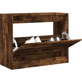 skoskab 80x34x63 cm konstrueret træ røget egetræsfarve