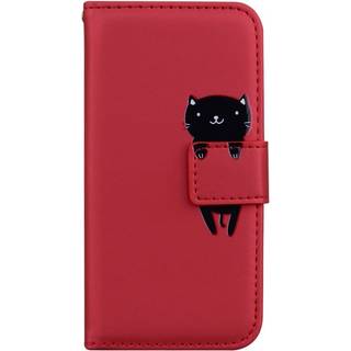 Samsung Galaxy S24+ (Plus) Flip Mobil Cover m. Strop / Ståfunktion / Kortholder - Rød (Kat)