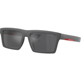 Prada Linea Rossa Mand PS 02ZSU 18K60A Solbriller Nylon Grå Grå Firkantet Spejlet Spejl