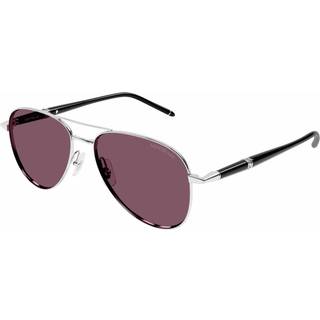 Montblanc MB0345S Asian Fit 002 57 Solbriller Mænd Silver - Silver - 57mm