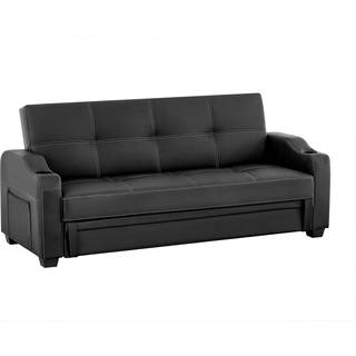 Konvertierbænnga sofabed med klik-klak i kunstlæder MIRELLA - Sort