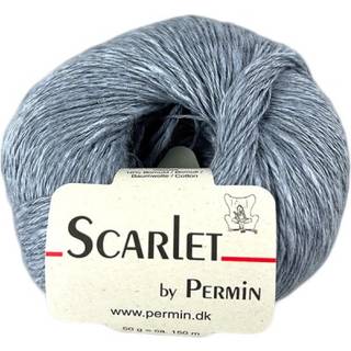 Permin Scarlet 11 Blå Indhold: 58% hør, 16% bomuld, 26% viskose Vægt/længde: 50 g = ca. 150 meter Anbefalede pinde: 3,5 mm. Strikkefasthed: 10 x 10 cm = 22 m x 28 p Vask: Håndvask / Tåler ikke tørretumbling.