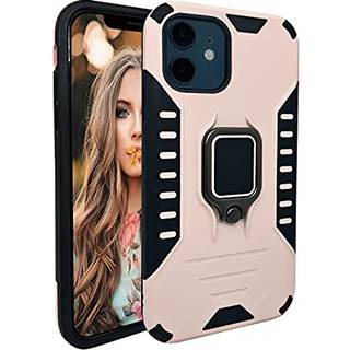 MODOS LOGICOS -sag til iPhone 12 / iPhone 12 Pro 6.1 Dual Layers Stockfast beskyttende telefonkasse med indbygget 360 metal roterende ring kickst