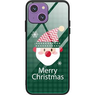 iPhone 15 Jule Bagside Cover m. Glasbagside - Merry Christmas - Julemand