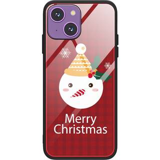 iPhone 15 Jule Bagside Cover m. Glasbagside - Merry Christmas - Snemand
