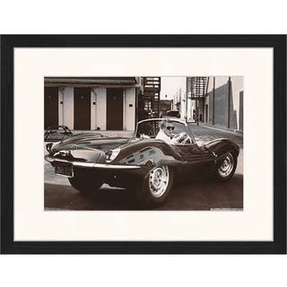Indrammet fotografi Steve McQueen i hans Jaguar