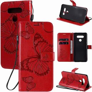 Meupzzk tegnebogssag for LG K51/LG Q51/LG Reflekter pr?get sommerfuglpremium PU-l?der [Folio Flip] [Kickstand] [Kortslot] [H?ndledsrem] [6,5 tomm