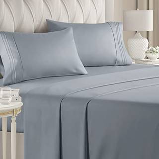KING STØRRELSE 4 PIECE SET - COMFY BREACHABLE & COLING SHEETS - HOTEL LUKOUS BEDRAGER TIL KVINDER OG MEN - DEEP POCKETS MICROFIBER SOFT & WRINKE