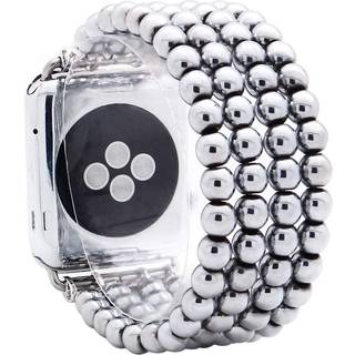 Kai Top kompatibel med Apple Watch Band 38mm 40mm 41mm til kvindelige piger 6mm H?ndlavet h?matit Beaded Elastic Replacement Stretch Bracelet Ban
