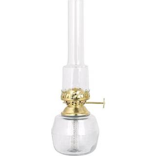 Petroleumslampe / olielampe Strömshaga Majken, glas, brænder i messing, Ø75 mm x 230 mm
