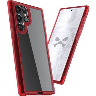 Ghostek Covert Red S22 5G Case Clear Hard Back Stockfast Beskyttende telefond?ksel Premium Slim tyndt letv?gtsdesign Tungt rustning designet til
