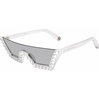 Philipp Plein Kvinde SPP031S PLEIN CRYSTAL LUX 4GTX Solbriller Acetat Grå Grå Geometrisk Antiblænding Spejl
