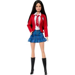 Barbie Lupita dukke if?rt aftagelig skoleuniform med st?vler slips og langt blondt h?r inspireret af Rebelde & RBD
