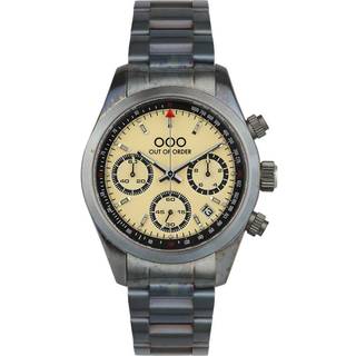 Out of Order Sporty Cronografo Quartz Cream Dial Steel Strap Men's Watch OOO.001-23.CR.AC