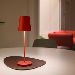 SLV LED genopladelig lampe Vinolina Two, rød, aluminium, Ø 11 cm, IP65, CCT