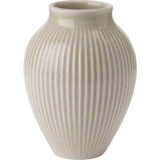 Knabstrup vase H 12,5 cm rippel - Sand