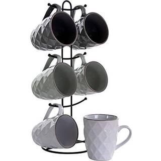 Elama Wave Series krus 7 stykker sæt assorteret grå 1