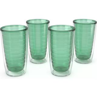 Tervis Clear & farverig bordplade lavet i USA dobbeltv?gget isoleret tumbler rejsekop holder drikkevarer koldt og varmt 16oz - 4pk mangrove gr?n