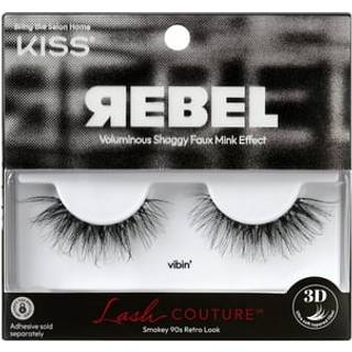 Kiss Lash Couture Rebel Collection False Eyelashes 'Rockstar' 12 mm Inkluderer 1 par vippekontaktlinse Venlig let at anvende genanvendelige strip