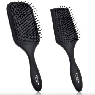 Giorgio Hair Brush Set - Black Paddle Brush med Tourmaline Ball Tip Bristles For Women Men Wet eller Dry Long Thick eller Curly Hair