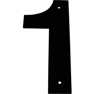 Jasa Company husnummer 1, med skruehuller, 18 cm, sort