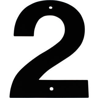 Jasa Company husnummer 2, med skruehuller, 10 cm, sort