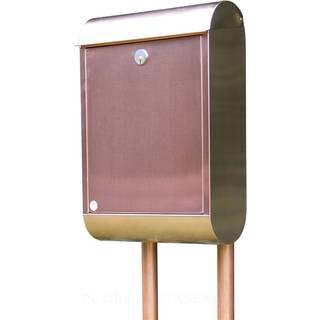 Lux Kobber postkasse sæt inkl. dobbelt kobberstander