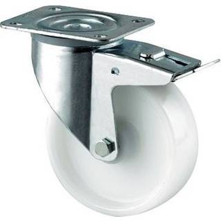 Tente 3477UOO080P62 Hjul nylon, hvid, plade 105x85 mm 80 mm