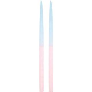 Spitzkerzen Dip Dye 1,4x28cm 2 Stück - Blau/Rosa