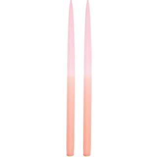 Spitzkerzen Dip Dye 1,4x28cm 2 Stück - Rosa/Orange