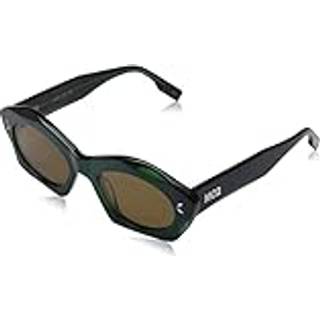 MCQ Kvinde MQ0341S 003 Solbriller Acetat Grøn Brun Geometrisk Normal