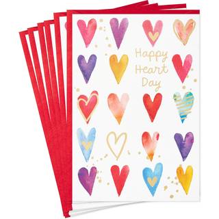 Hallmark Pack of Valentines Day Cards Happy Heart Day (6 Valentinsdagskort med konvolutter)