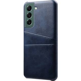 Samsung Galaxy S24 Læder Bagside Cover m. Dobbelt Kortholder - Blå
