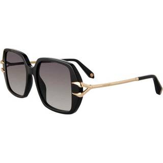Roberto Cavalli Kvinde SRC030 700 Solbriller Acetat Sort Grå Geometrisk Normal Skygge