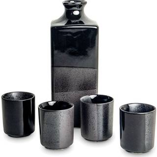 Eksklusivt sort sakesæt, 5 dele fra Japan
