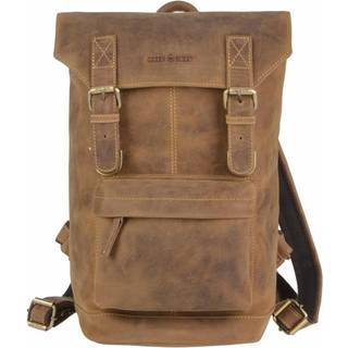 Rucksack Leder 25x37cm "Vintage" antikbraun 1689S-25 | Greenburry.de