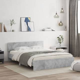 sengeramme med sengegavl 150x200 cm betongrå