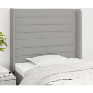 Sengegavl Med Kanter 83X16X78/128 Cm Stof - Lysegrå / 83 x 16 x 118/128 cm