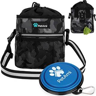 Petami Dog Treat Pouch Dog Training Pouch Bag med talje skulderrem Poop Bag Dispenser og sammenfoldelig sk?l Treat Training Bag til godbidder Kib