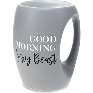 Pavilion gave Company Good Morning Sexy Beast-16 Oz StoneWare Huggable Coffee Cup Mug 16oz Gray