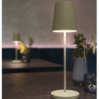 SLV LED genopladelig lampe Vinolina Two, grøn, aluminium, Ø 11 cm, IP65